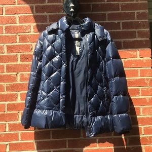 Girls add Jacket Navy Quilted Perfect Condition